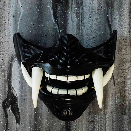 black oni half mask