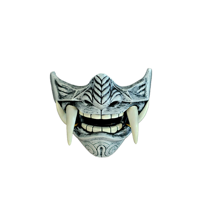 white oni half mask