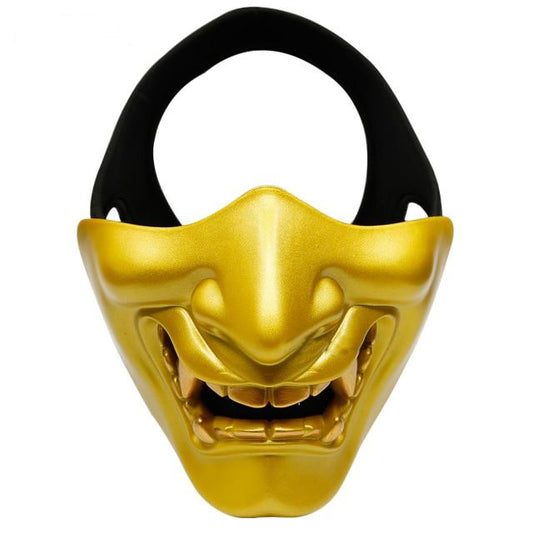 golden half face oni mask