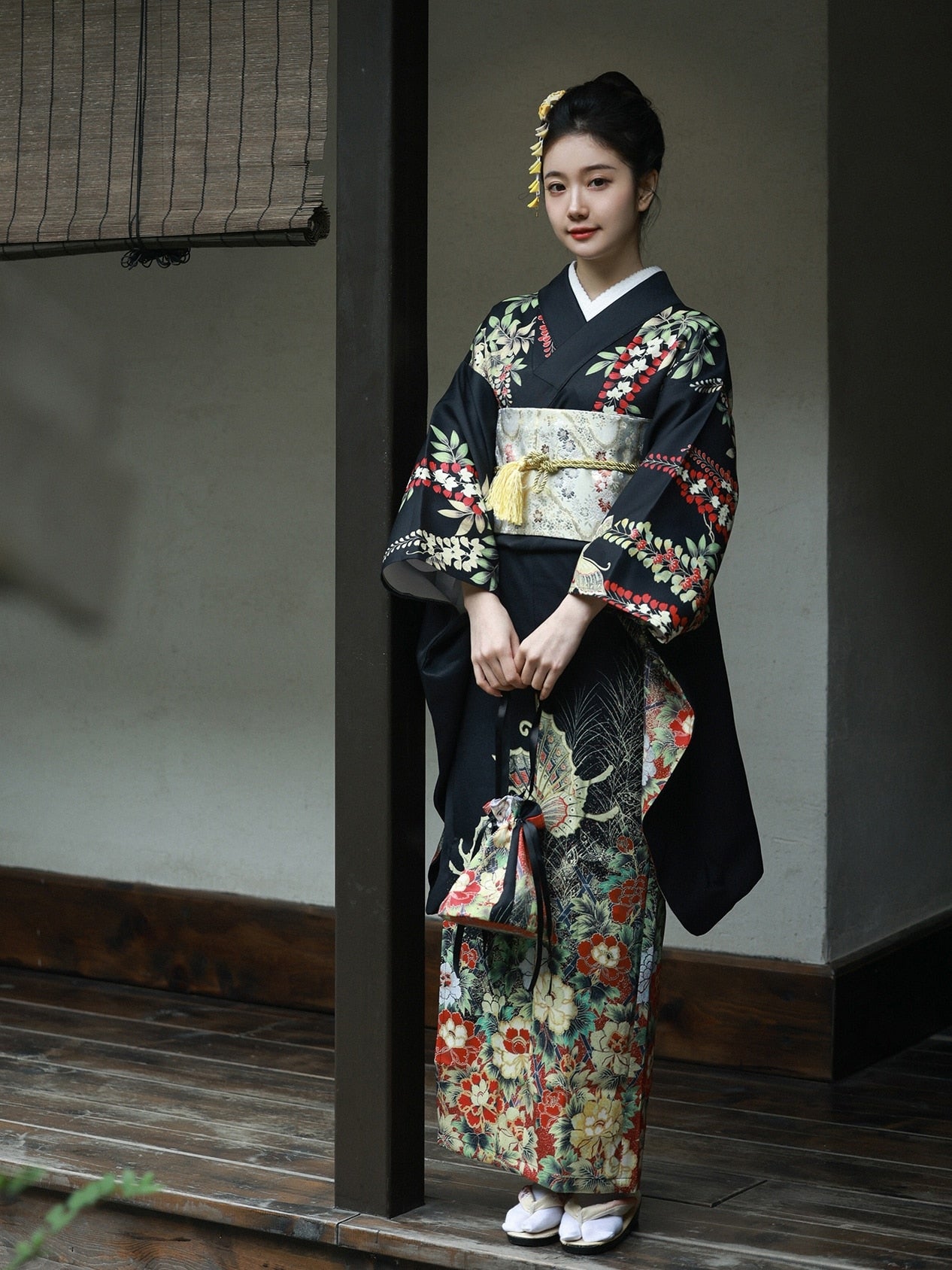 long sleeve kimono dress Draped and Kimono Sleeve Viscose Satin Long Dress John Paul Ataker