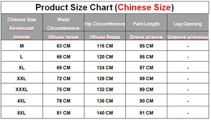streetwear pants size