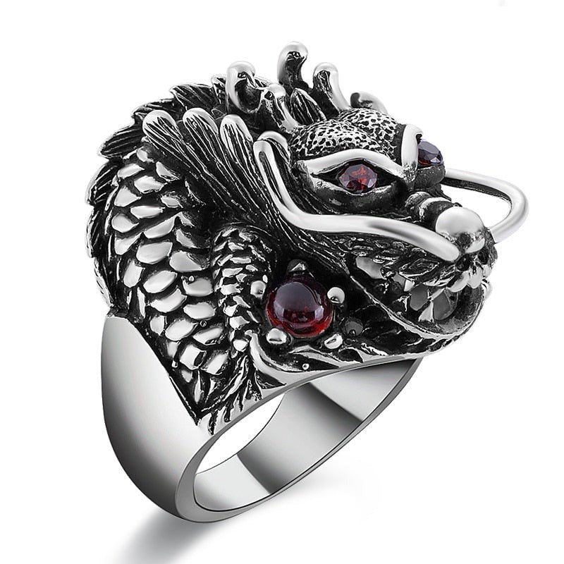 silver dragon ring