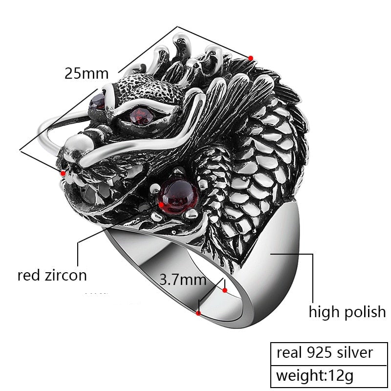 silver dragon ring