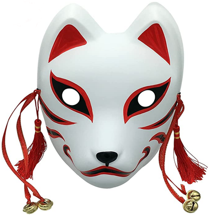 Japanese Kitsune fox mask design detail